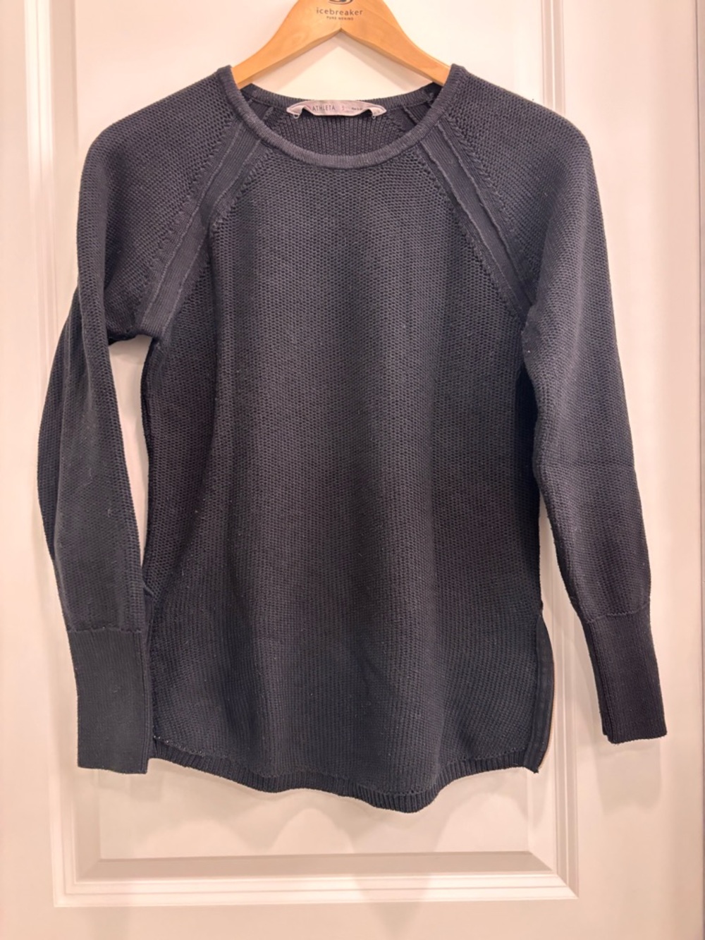 Athleta Cotton Blend Classic Women's Crewneck Sweater Black